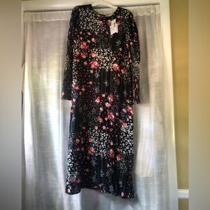 XL Midi floral long sleeve dress